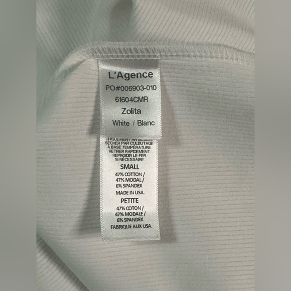 NEW L’AGENCE Zolita Off-the-Shoulder Dress Sz S • White • All-Season Staple NWT - Picture 7 of 9